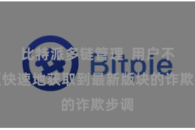 比特派多链管理  用户不错更快速地获取到最新版块的诈欺步调